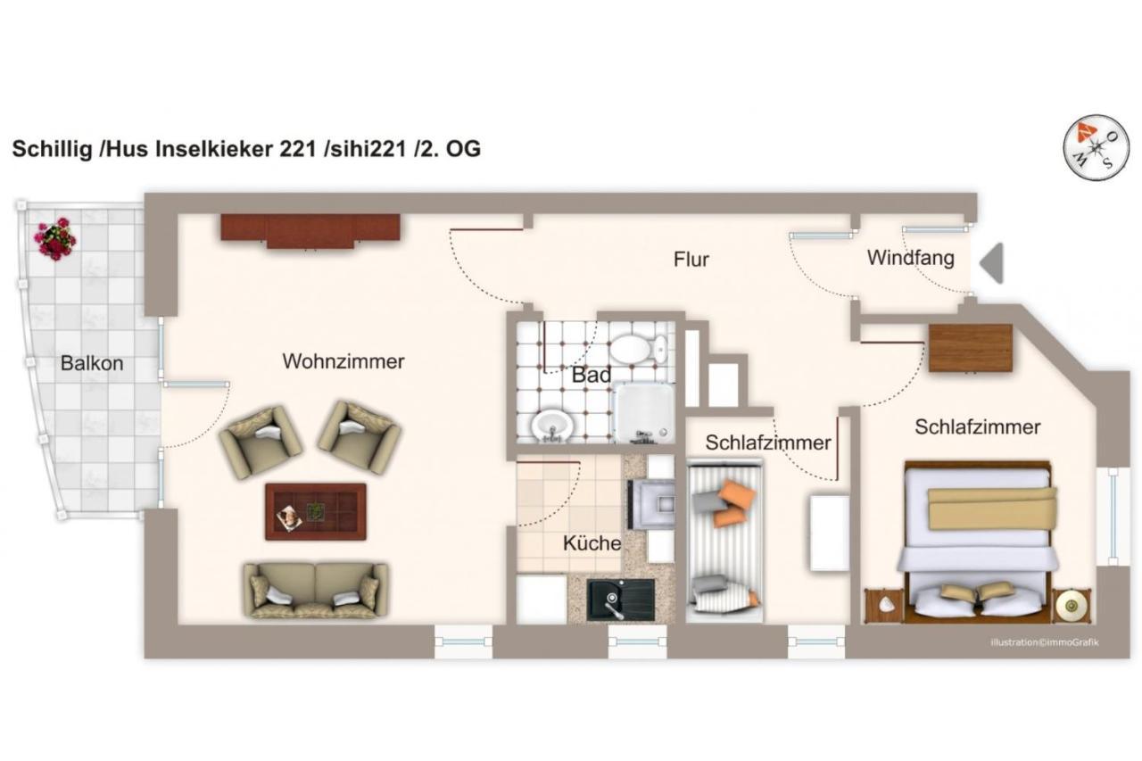 דירות שיליג Hus Inselkieker Hus Inselkieker 221 מראה חיצוני תמונה